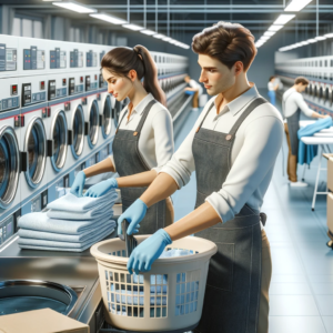 Wäschereimitarbeiter in der Zeitarbeit